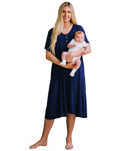 Navy 24/7 House Dress from Undercover Mama for Pregnancy, Breastfeeding and Everyday.