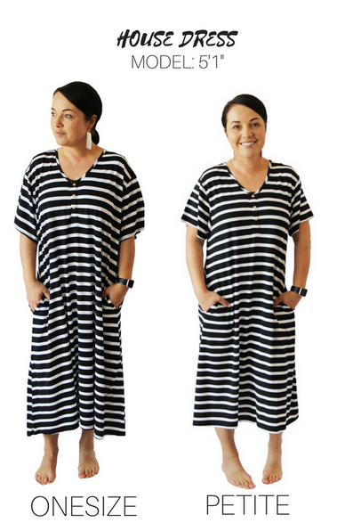 BOLDSTRIPE* 24/7 House Dress from Undercover Mama STRIPE G/W