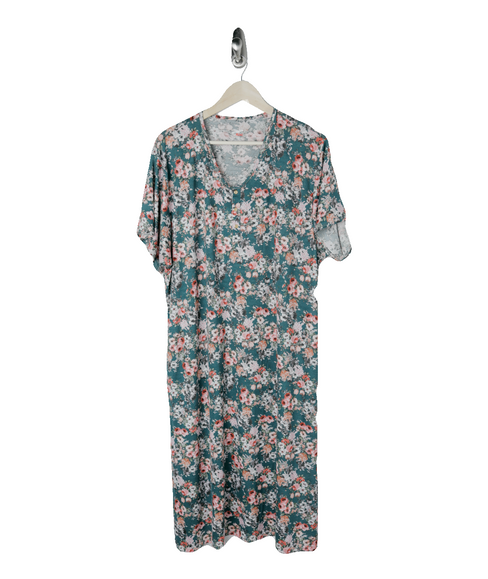 Teal Mini Floral 24/7 House Dress from Undercover Mama for Pregnancy, Breastfeeding and Everyday.