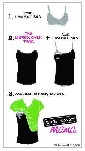 Basic Strapless Tank from Undercover Mama.  Perfect for Breastfeeding and Pregnancy.  Attaches to any bra. All Variations