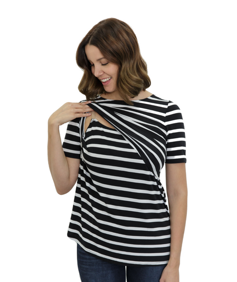 Bold Stripe Nursing Shirt from Undercover Mama-Perfect for Pregnancy and Breastfeeding