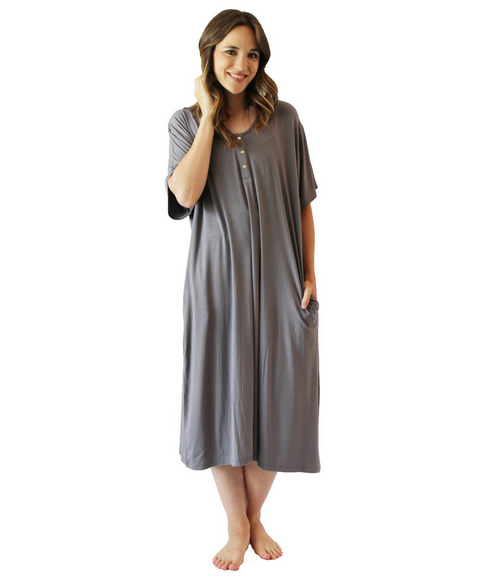 Grey 24/7 House Dress from Undercover Mama for Pregnancy, Breastfeeding and Everyday.