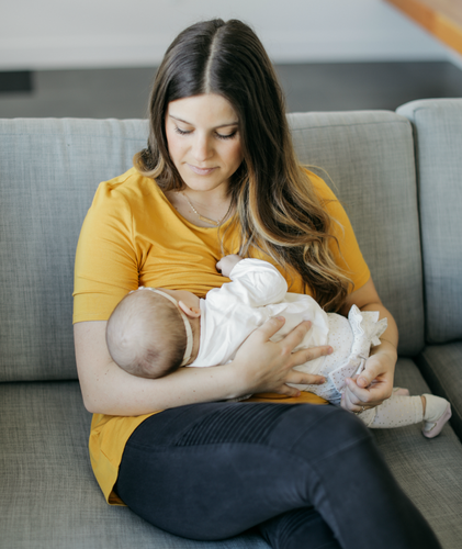 Mustard Nursing Shirt from Undercover Mama-Perfect for Pregnancy and Breastfeeding
