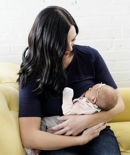 Navy Nursing Shirt -Perfect for Pregnancy and Breastfeeding