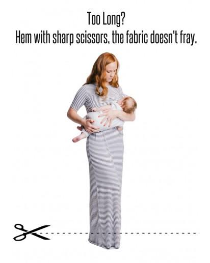 Grey/White Stripe Nursing Dress from Undercover Mama. Designed for pregnancy & breastfeeding.