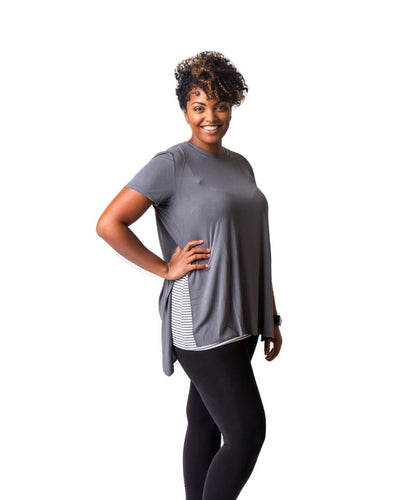 Undercover Mama Tunic Tee in Gray-Perfect for Pregnancy and Breastfeeding