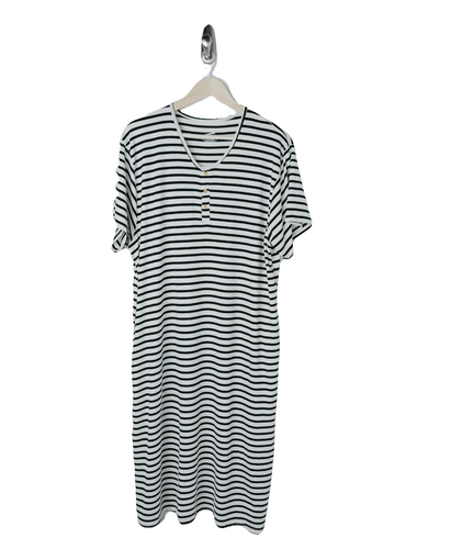 White Black Stripe 24/7 House Dress from Undercover Mama for Pregnancy, Breastfeeding and Everyday.